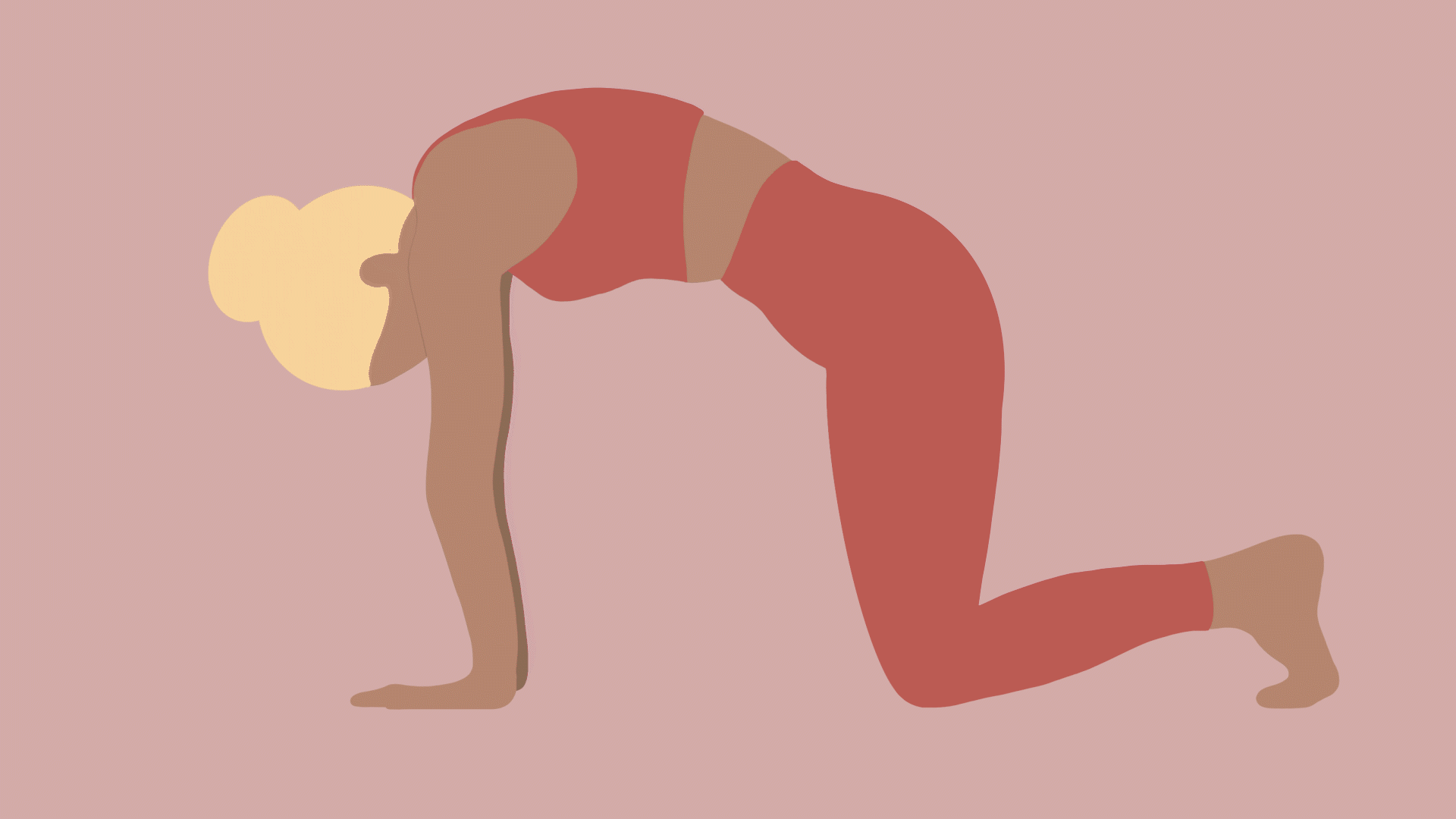 Illustration Yoga-Übung Katze-Kuh
